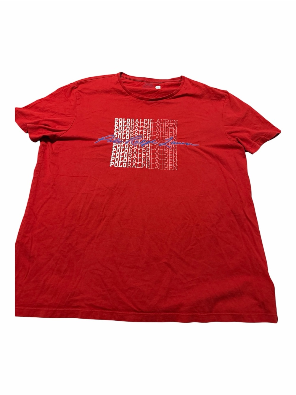 Polo Ralph Lauren Red Short-Sleeve Logo Tee Mens Size XL Streetwear Preppy